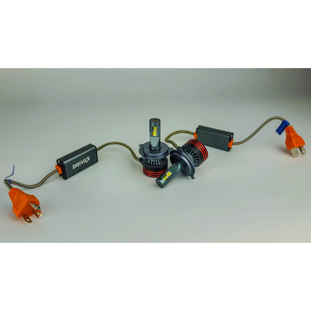 LED лампи автомобільні DriveX FE-01 H4 H/L 57W CAN 9-32V 6K